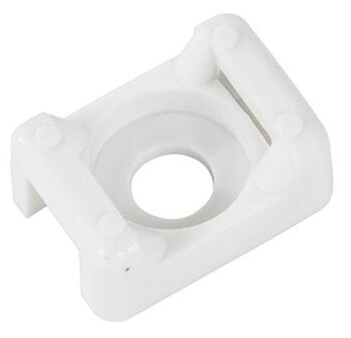 HellermannTyton CTM-2 Cable Tie Mount - White - #8 Screw - 18-50lb - 100/Pack