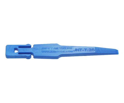 Jus N Tyme JNT-T.25A Blue 5" Single Edge (1/4") Acrylic Plastic Sealant Scraper Tip