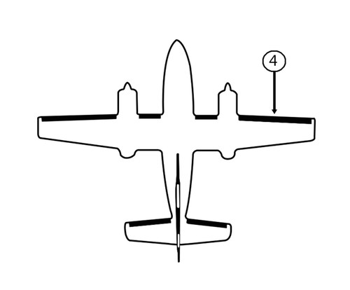 GOODRICH P27S-7D5070-38 FASTboot® Cessna 414A RH Nacelle - Tip De-Ice Boot