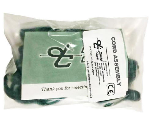 David Clark 12300G-09 Electrical Cord Assembly Green 3"