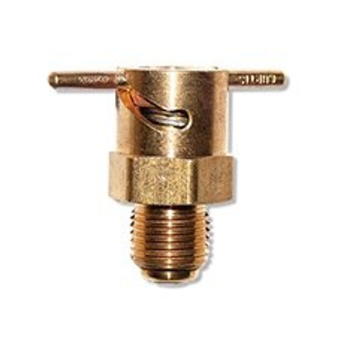 Curtis CCA-39550 Brass 5/8"-18 UNF x 1.054 Long Spiral to Open/Turn to Lock Drilled Continental Oil Drain Valve