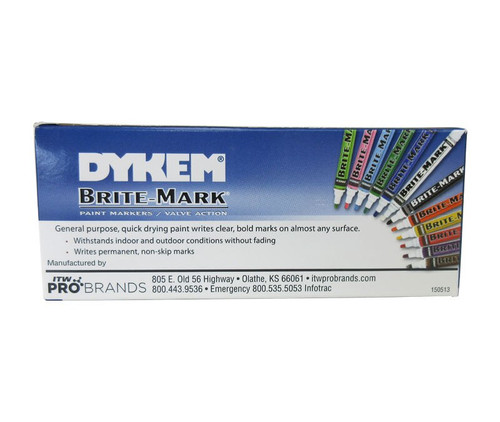 DYKEM® BRITE-MARK® 84001 Blue Medium Permanent Paint Marker DYKEM® BRITE-MARK® 84001 Blue Medium Permanent Paint Marker