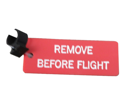 Paco Plastics S4933959-527 FAA-PMA Black Circuit Breaker Lockout Ring with "REMOVE BEFORE FLIGHT" Tag