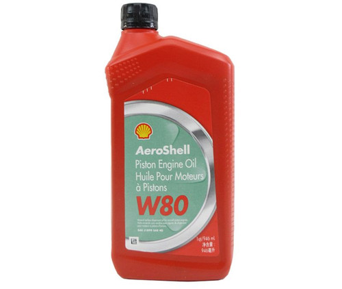 AeroShell™ Oil W80 SAE Grade 40 Ashless Dispersant Aircraft Piston Engine Oil - Quart Bottle