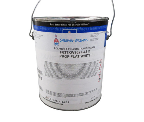 Sherwin-Williams® F63TXW9627-4311 POLANE® T Flat White Polyurethane Enamel Paint - Gallon Can