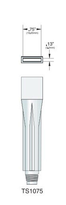 TechCon Systems TS1075 Natural Plastic 4.5" Long x 1/8" Orifice x 3/4" Spreader Sealant Nozzle - 100/Pack