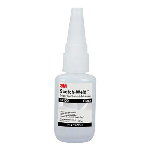 3M™ 048011-62631 Scotch-Weld™ SF100 Transparent Super Fast Instant Adhesive - 20 Gram (0.70 oz) Bottle