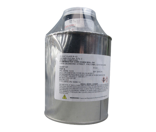 Flamemaster CS-3247 B-1/2 Black AMS-3333B Type 2 (no QPL) Spec Canopy & Windshield Sealant - Quart (24 fl oz) Can Kit Flamemaster CS-3247 B-1/2 Black AMS-3333B Type 2 (no QPL) Spec Canopy & Windshield Sealant - Quart (24 fl oz) Can Kit
