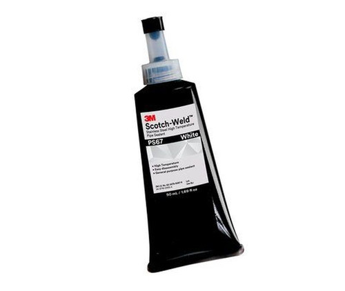 3M™ 048011-62714 Scotch-Weld™ PS67 White Stainless Steel High Temperature Pipe Sealant - 50 mL Tube