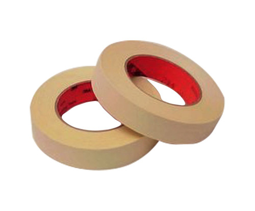 3M™ 021200-04232 Scotch® 214 Tan 5.8 Mil High Temperature Masking Tape - 2" x 60 Yard Roll - 24/Pack