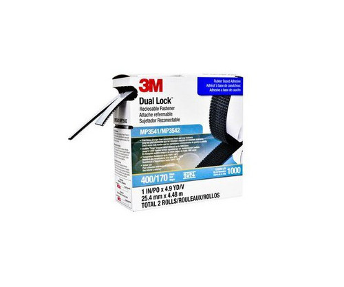 3M™ 051131-06483 Dual Lock™ MP3541/MP3542 Black Type 170/400 Reclosable Fastener 1"x5 Yard - Pack of 2 3M™ 051131-06483 Dual Lock™ MP3541/MP3542 Black Type 170/400 Reclosable Fastener 1"x5 Yard - Pack of 2