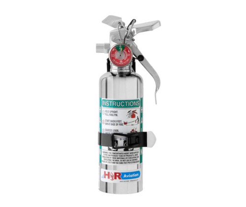 H3R Aviation Model A344TC Chrome 1.3 lb UL Rating 2B:C Halon 1211 Cockpit/Cabin Fire Extinguisher H3R Aviation Model A344TC Chrome 1.3 lb UL Rating 2B:C Halon 1211 Cockpit/Cabin Fire Extinguisher