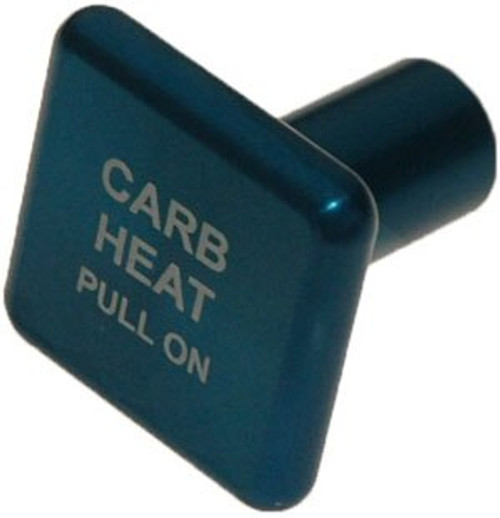 McFarlane Aviation 6489LB Blue Square Carburetor Heat Knob