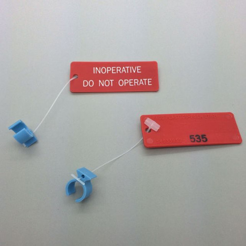 Paco Plastics S4933959-535 FAA-PMA Blue Circuit Breaker Lockout Ring with "INOPERATIVE" Tag Paco Plastics S4933959-535 FAA-PMA Blue Circuit Breaker Lockout Ring with "INOPERATIVE" Tag