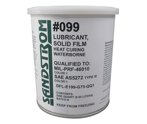 Sandstrom #099 Gray PWA36204B / MIL-PRF-46010H Color 1 Spec Heat Cure Solid Film Lubricant - Quart Can