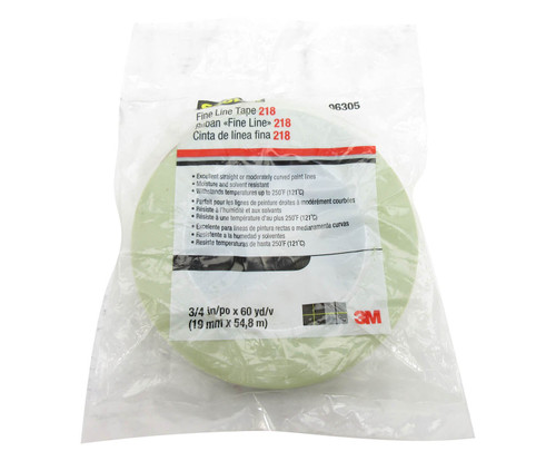 3M™ 051138-94710 Scotch® 218 Green 5 Mil Fine Line Tape - 2" x 60 Yard Roll