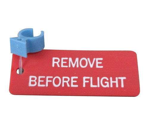 Paco Plastics S4933959-525 FAA-PMA Blue Circuit Breaker Lockout Ring with "REMOVE BEFORE FLIGHT" Tag