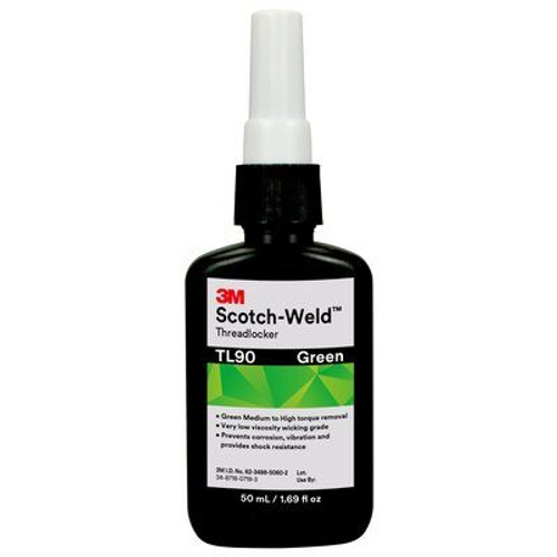 3M™ 048011-62616 Scotch-Weld™ TL90 Green Threadlocker - 50 mL (1.69 oz) Bottle