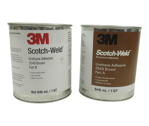 3M™ 021200-20902 Scotch-Weld™ 3549 B/A Brown Urethane Adhesive - 946 mL (Quart) Kit