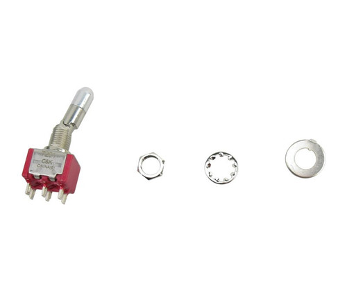 C & K Switches 7201K2ZQE Red ON-ON DPDT Solder Switch, Toggle