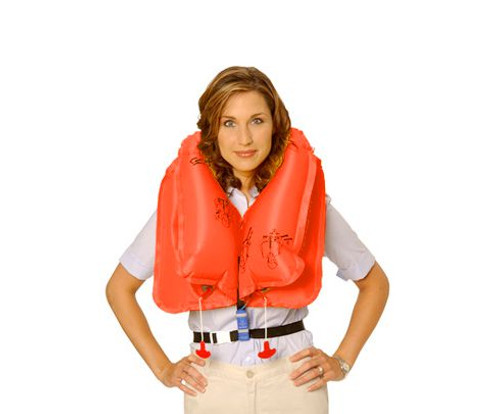 EAM Worldwide P0723E109PC Orange KSE-35L8 Twin-Cell Helicopter Crew Life Vest - 10/Pack