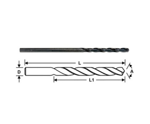 Pan American Tool 05-209 Cobalt HSS #10 NAS907 Type J 135° Split Point 6" Long Aircraft Extension Drill Bit