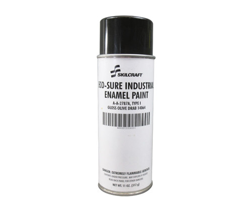 Skilcraft® 0674-141 ECO SURE® FS 14064 Gloss Olive Drab A-A-2787A Type I Spec Industrial Enamel Paint - 11 oz Aerosol Can