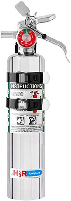 H3R Aviation Model C352TSC Chrome 2.5 lb UL Rating 5B:C Halon 1211 Cockpit/Cabin Fire Extinguisher H3R Aviation Model C352TSC Chrome 2.5 lb UL Rating 5B:C Halon 1211 Cockpit/Cabin Fire Extinguisher