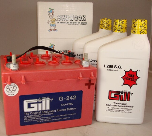 Gill G-242 Aircraft Battery with Acid