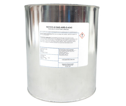 ROYCO® 43 Tan SAE-AMS-G-4343A Spec Lithium Thickened Pneumatic Systems Grease - 6.5 lb Can ROYCO® 43 Tan SAE-AMS-G-4343A Spec Lithium Thickened Pneumatic Systems Grease - 6.5 lb Can