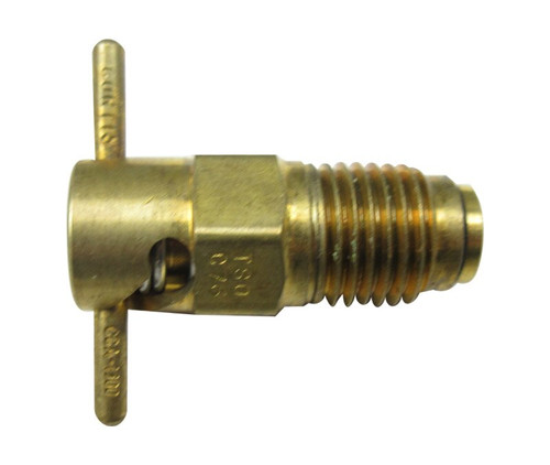 Curtis CCA-1300 Brass 1/4" NPT x .965 Long Spiral to Open/Turn to Lock Pipe Thread Fuel Drain Valve