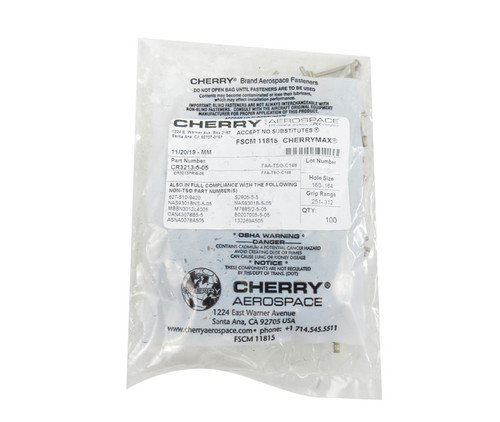 CherryMAX® CR3213-5-05 Universal Head Nominal Diameter Blind Rivet - 100/Pack