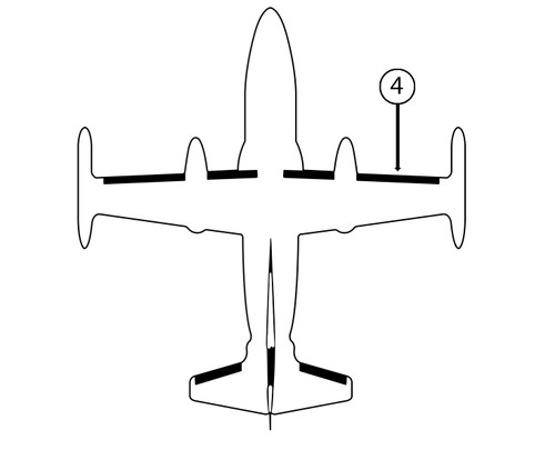 GOODRICH P25S5D5048-04 FASTboot® Mitsubishi MU-2 RH Nacelle - Tip De-Ice Boot