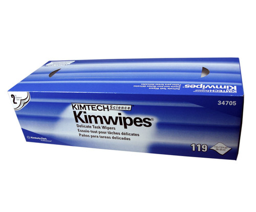 Kimtech Science™ 34705 Kimwipes® White 2-Ply 11.22" x 12.3" Light Duty Delicate Task Wipers - 120 Wipe Pop-Up Box