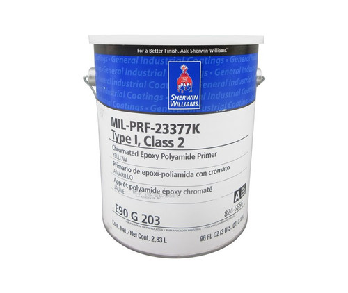 Sherwin-Williams® E90 G 203 Yellow MIL-P-23377K Type I, Class 2 Spec 2.8 VOC Chromated Epoxy Polyamide Primer - Gallon Can