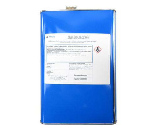 ROYCO® 308CA Clear MIL-PRF-32033 Amendment 2 Spec General Purpose Lubricating Oil & Preservative - Gallon Can ROYCO® 308CA Clear MIL-PRF-32033 Amendment 2 Spec General Purpose Lubricating Oil & Preservative - Gallon Can