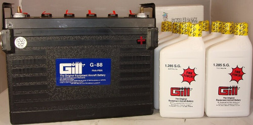 Gill G-88 Aircraft Battery with Acid