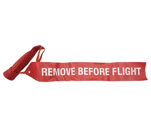 Sesame Technologies KPC3-580-3 Red Single Layer Kevlar® Flame-Retardant Pitot Cover with 2" x 12" Streamer Flag