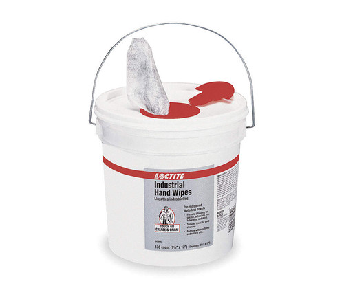 Henkel 337638 LOCTITE® SF 7617 White 9.5" x 12" Industrial Hand Cleaning Wipes - 130 Wipe/Tub