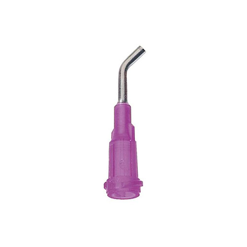 Henkel 98252 LOCTITE® Purple Stainless Steel 21 Gauge, 1/2" Long 45° Bent Dispense Needle - Pack of 50