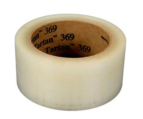 3M™ 021200-61553 Tartan™ 369 Clear 1.6 Mil Box Sealing Tape - 48 mm x 100 m Roll