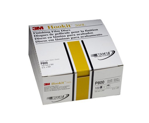 3M™ 051131-00971 Hookit™ 260L White 6" P600 Grit Finish Film Disc - Carton of 100