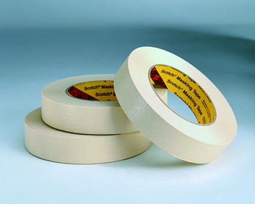 3M™ 021200-04936 Scotch® 231/231A Tan 7.6 Mil Paint Masking Tape - 72 mm x 55 m Roll