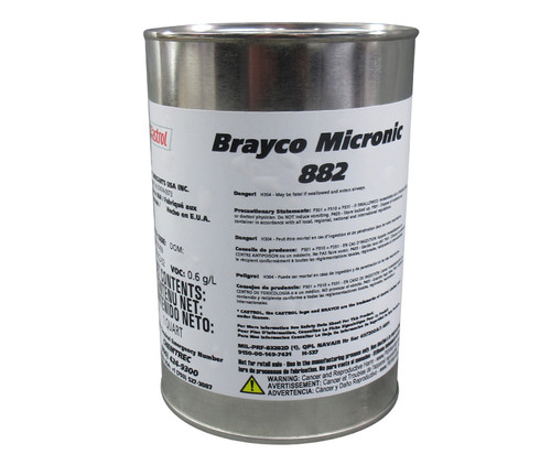 Castrol® Brayco™ Micronic 882 Red MIL-PRF-83282D Amendment 1 Spec Fire Resistant Aircraft Hydraulic Fluid - Quart Can