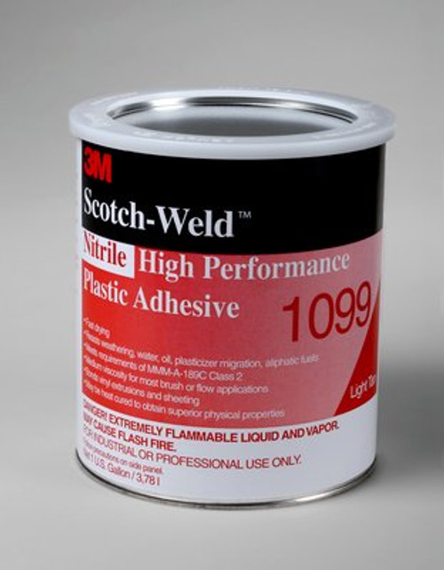 3M™ 021200-19813 Scotch-Weld™ 1099 Tan Nitrile High Performance Plastic Adhesive - 3.8 Liter (Gallon) Can