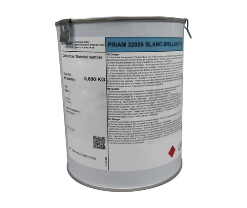 MÄDER AERO PRIAM 32005 Gloss White PART-A Solvent-Based Polyurethane Topcoat - 0.67 Kg Can