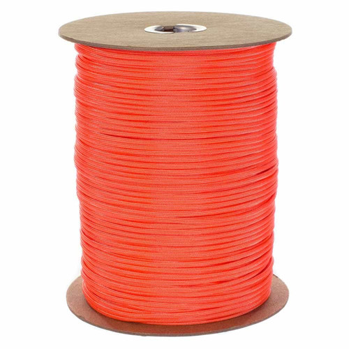 Military Specification MIL-C-5040H Type III Safety Orange DFAR 252.225-7009 Compliant 550 Paracord - 1000' Spool