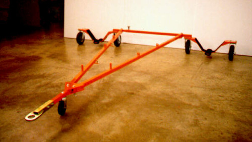 Brackett HT-10M Orange Universal Skid Mounted Emergency Float Pan Helicopter Tow Bar with 2” ID Ball Hitch