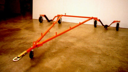 Brackett HT-10M Orange Universal Skid Mounted Emergency Float Pan Helicopter Tow Bar with 3/4” Spread Clevis Hitch