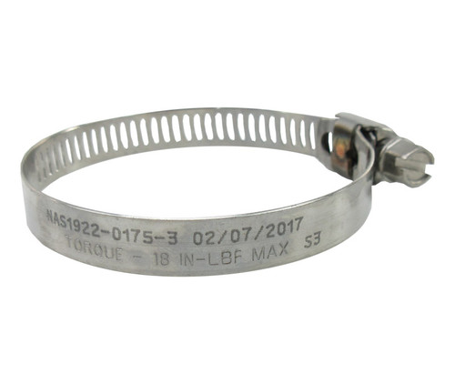 National Aerospace Standard NAS1922-0175-3 Stainless Steel Hex Head Clamp, Hose